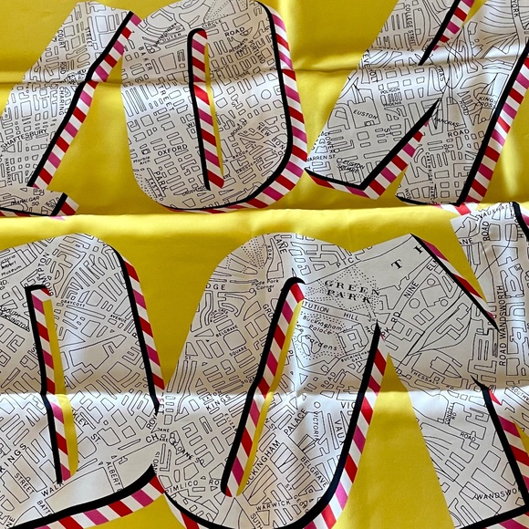 NWT - Burberry London Map Silk Scarf - Box Included - Picture 9 of 14